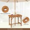 Costway Patio Outdoor Fir Wood Dining Table 1.5'' Umbrella Hole Backyard Garden Natural